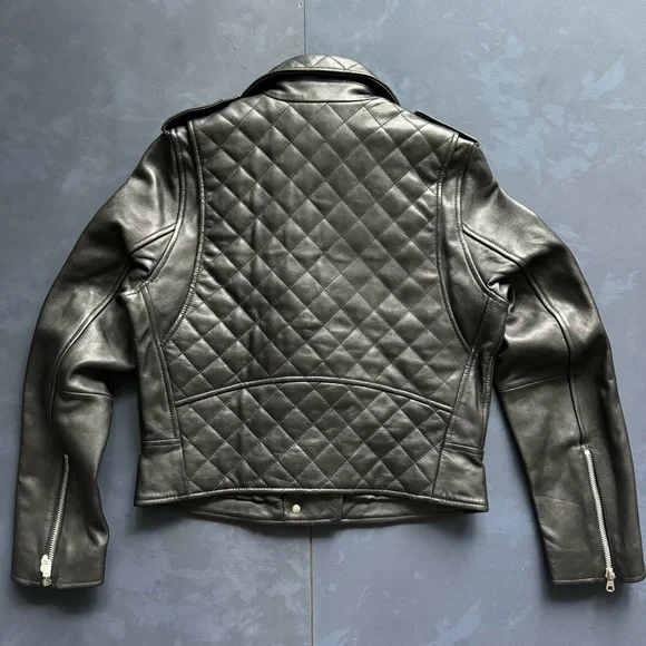(NWT) Sandro - Ewan Leather Quilted Biker Jacket - Picture 5 of 12